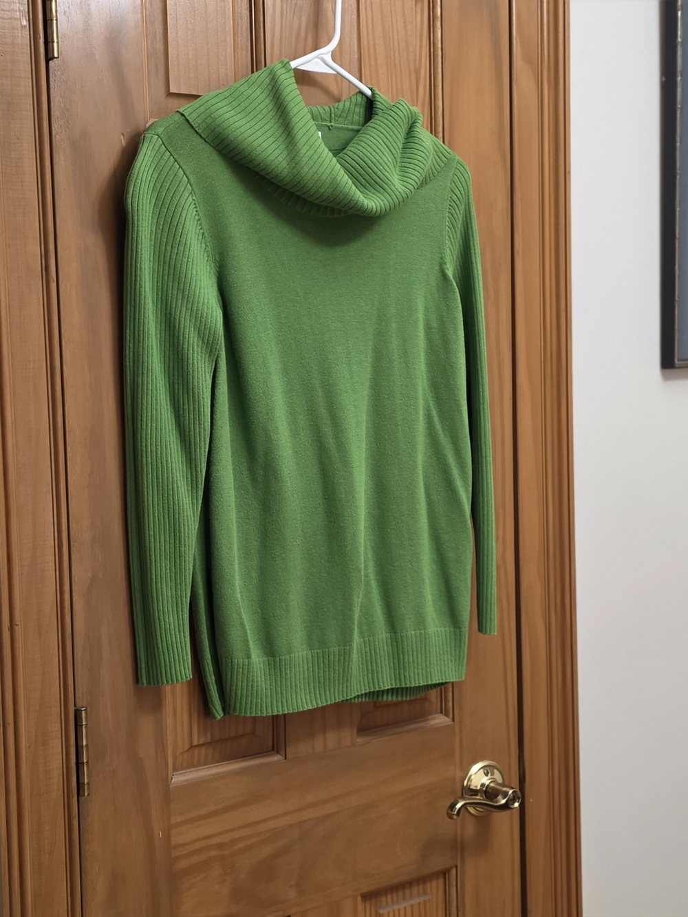 crown & ivy Bright Green Cowl Neck Sweater